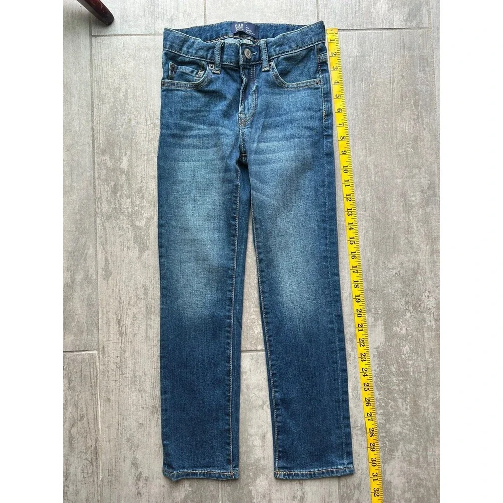 Gap Kids Straight Leg Medium Wash Stretch Jeans Boys 7 Slim Everyday School